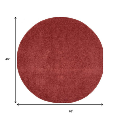 4' Brick Red Round Indoor Outdoor Area Rug HomeRoots