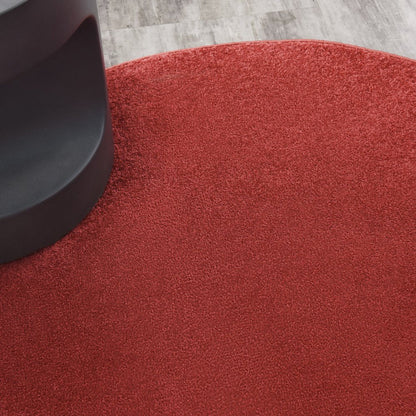 4' Brick Red Round Indoor Outdoor Area Rug HomeRoots