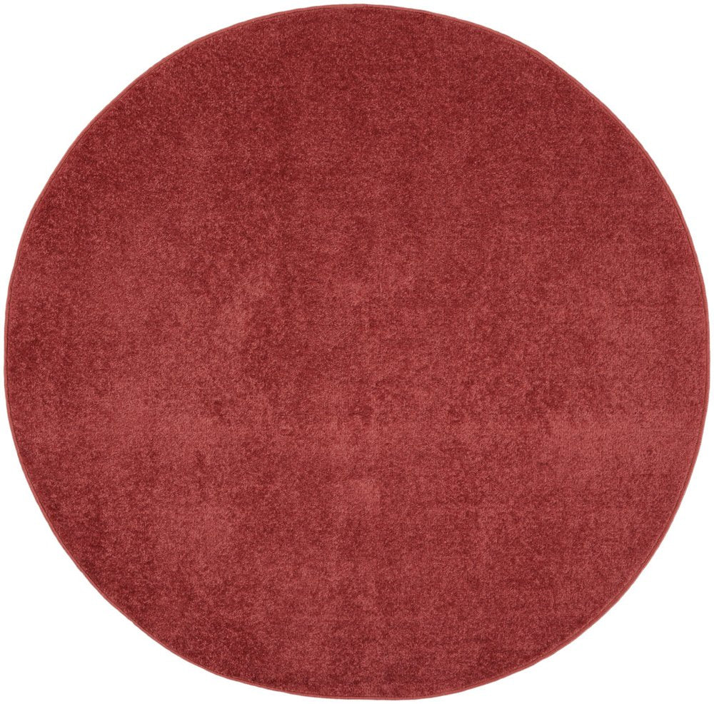 4' Brick Red Round Indoor Outdoor Area Rug — view 9