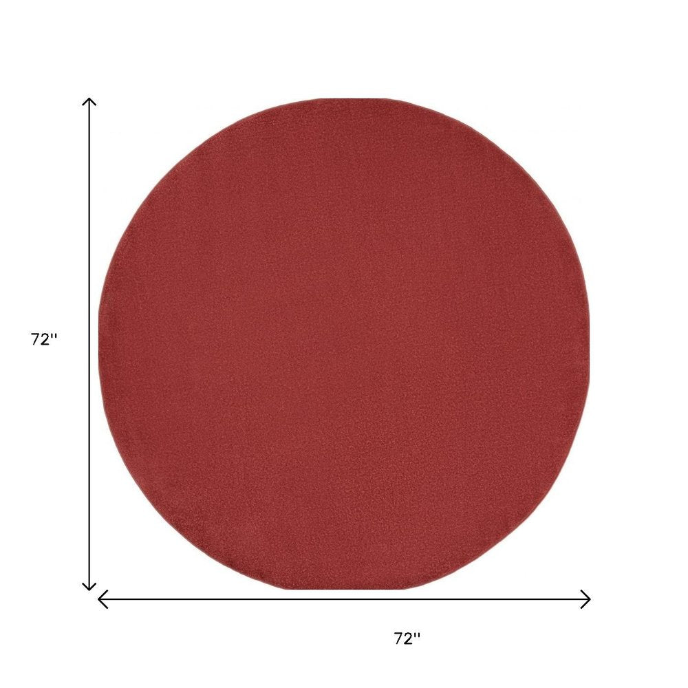 6' X 6' Brick Red Round Indoor Outdoor Area Rug HomeRoots