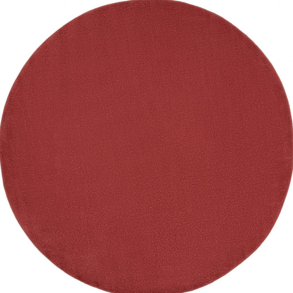 6' X 6' Brick Red Round Indoor Outdoor Area Rug HomeRoots