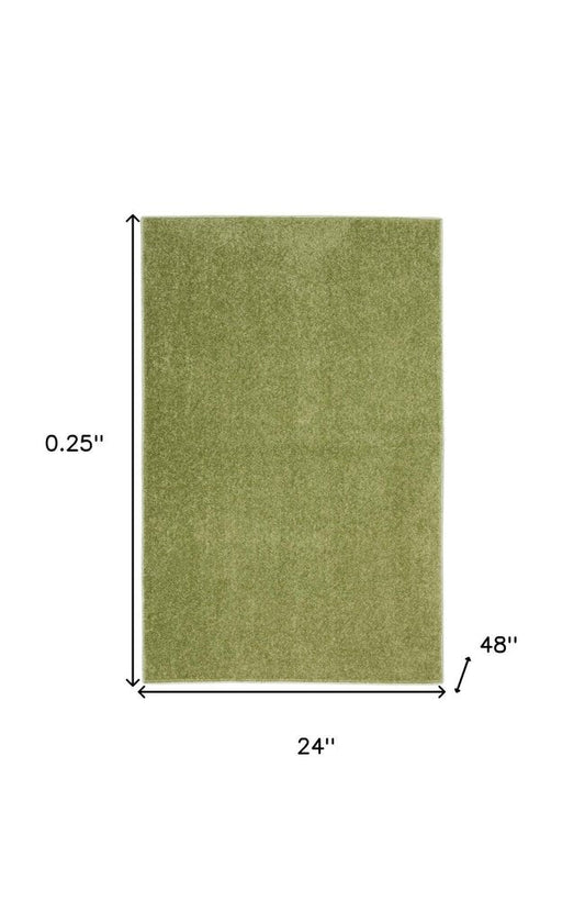 4' Runner Green Indoor Outdoor Runner Rug