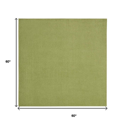 5' X 5' Green Square Indoor Outdoor Area Rug HomeRoots
