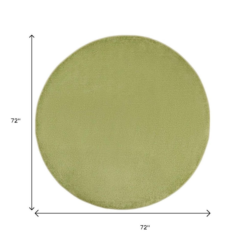 6' X 6' Green Round Indoor Outdoor Area Rug HomeRoots