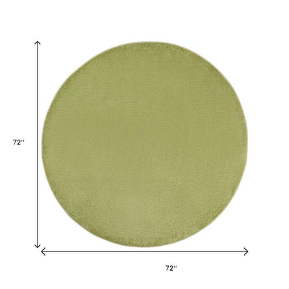 6' X 6' Green Round Indoor Outdoor Area Rug HomeRoots