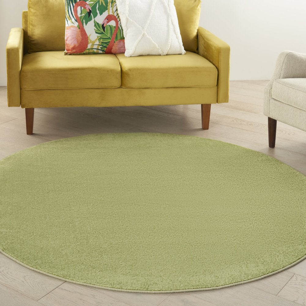 6' X 6' Green Round Indoor Outdoor Area Rug — view 7
