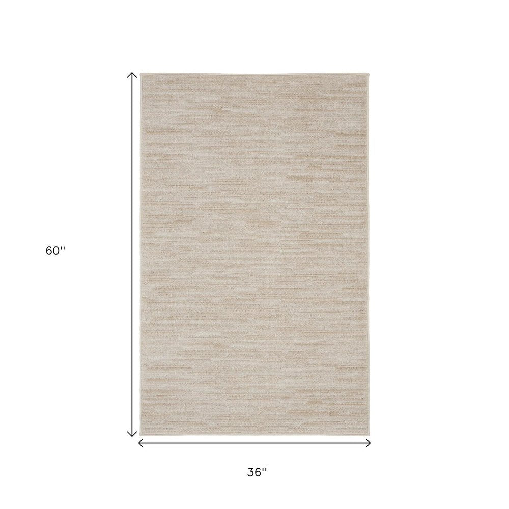 3' X 5' Beige And Ivory Indoor Outdoor Area Rug HomeRoots