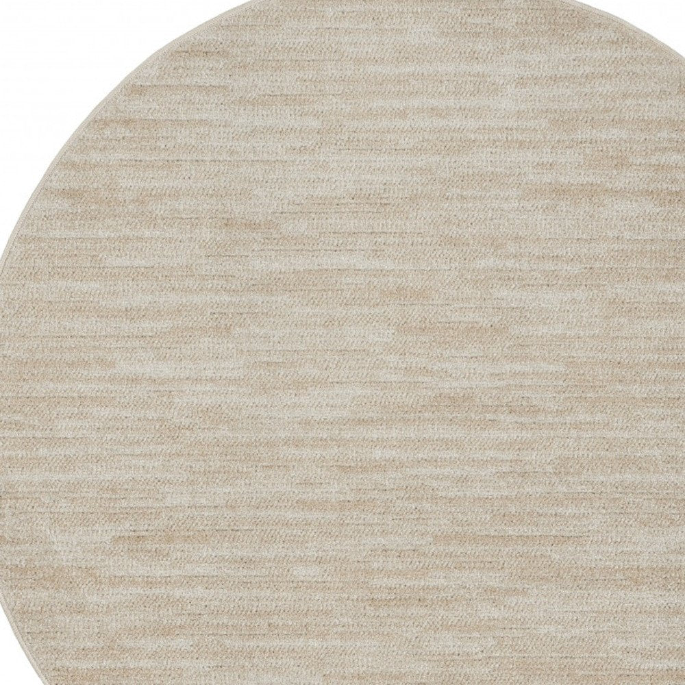 4' Beige And Ivory Round Indoor Outdoor Area Rug HomeRoots