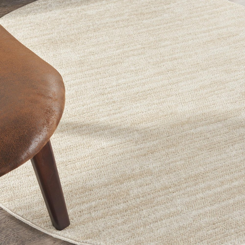 4' Beige And Ivory Round Indoor Outdoor Area Rug HomeRoots