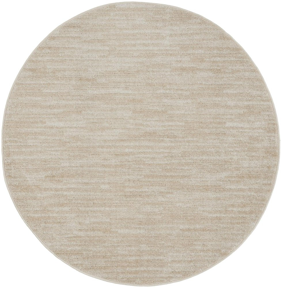 4' Beige And Ivory Round Indoor Outdoor Area Rug — view 8