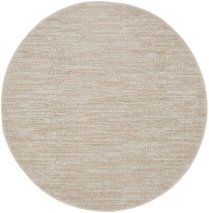 4' Beige And Ivory Round Indoor Outdoor Area Rug HomeRoots