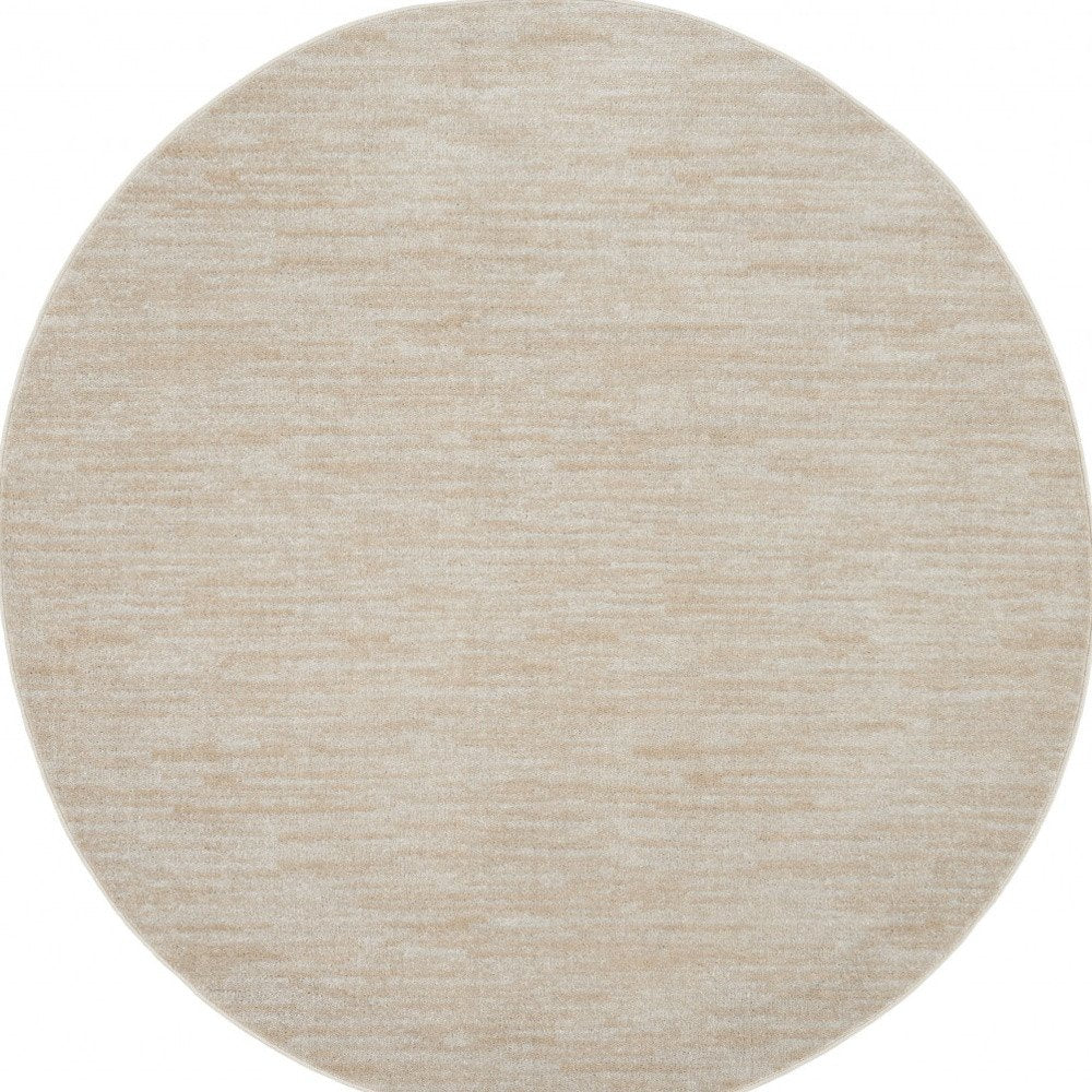 6' X 6' Beige And Ivory Round Indoor Outdoor Area Rug HomeRoots