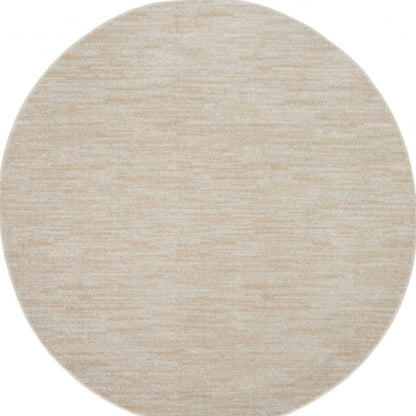 6' X 6' Beige And Ivory Round Indoor Outdoor Area Rug HomeRoots