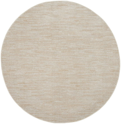 6' X 6' Beige And Ivory Round Indoor Outdoor Area Rug HomeRoots