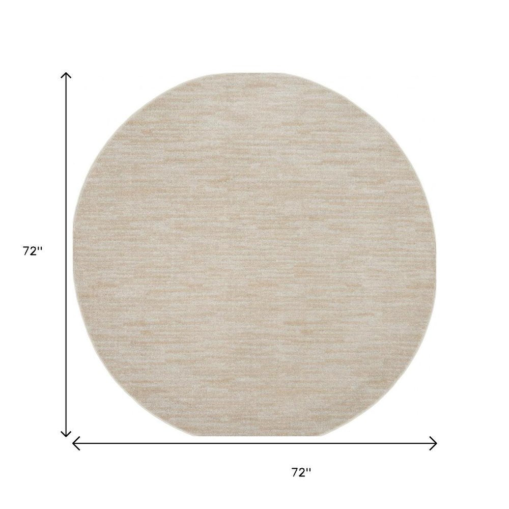 6' X 6' Beige And Ivory Round Indoor Outdoor Area Rug — view 12