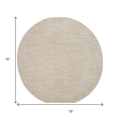 6' X 6' Beige And Ivory Round Indoor Outdoor Area Rug HomeRoots