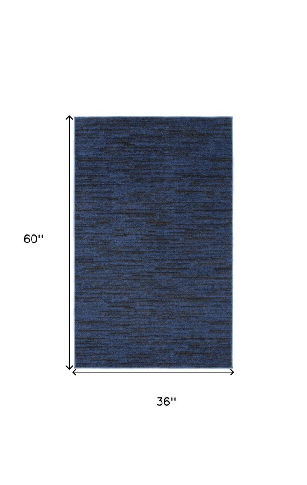 3' X 5' Blue Indoor Outdoor Area Rug HomeRoots