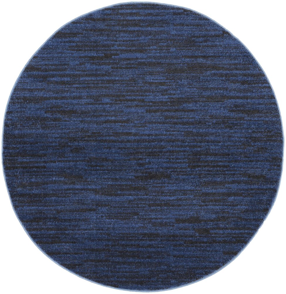 4' Blue Round Indoor Outdoor Area Rug — view 8