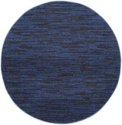 4' Blue Round Indoor Outdoor Area Rug