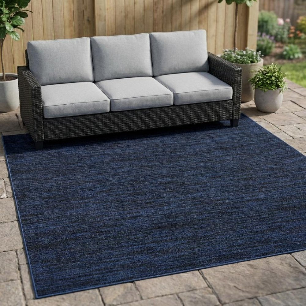 5' Midnight Blue Square Indoor Outdoor Area Rug — view 11