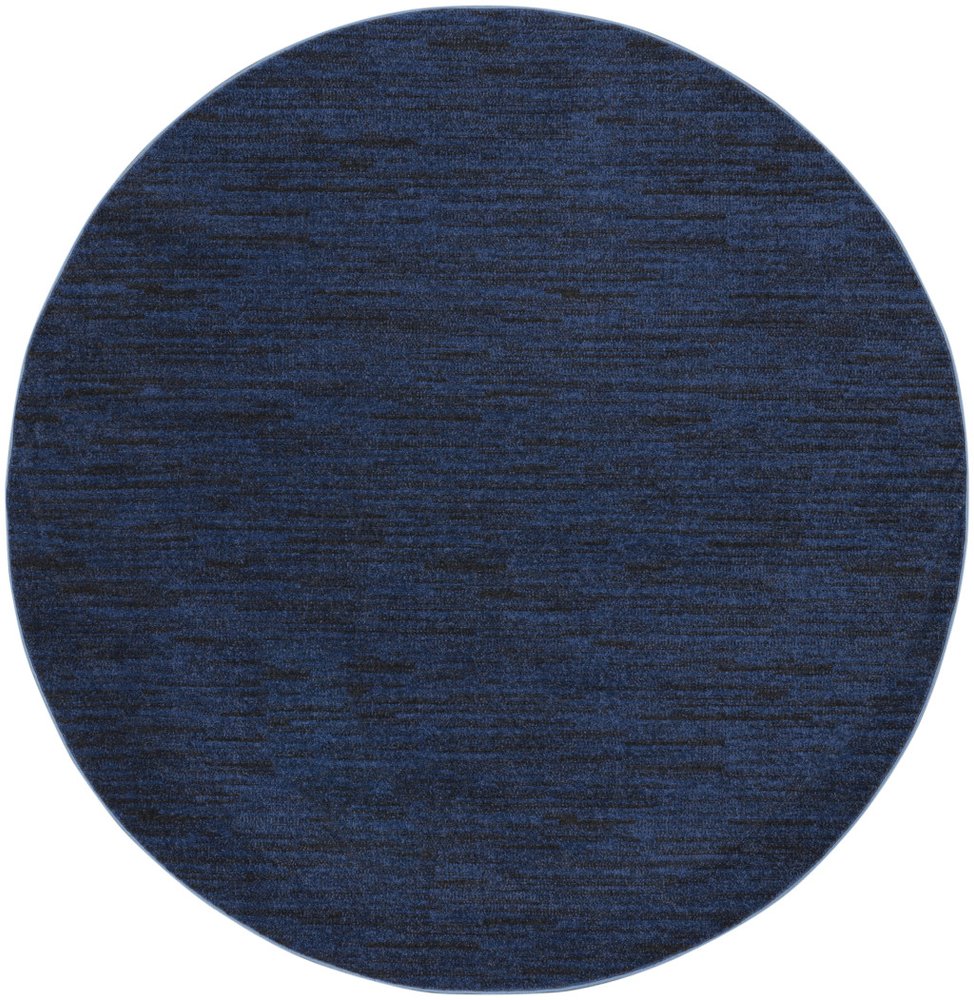 6' X 6' Blue Round Indoor Outdoor Area Rug — view 7