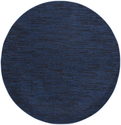 6' X 6' Blue Round Indoor Outdoor Area Rug HomeRoots