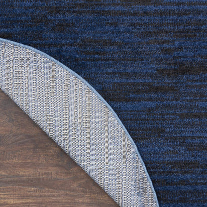 6' X 6' Blue Round Indoor Outdoor Area Rug HomeRoots
