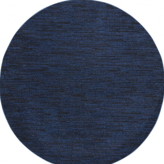6' X 6' Blue Round Indoor Outdoor Area Rug