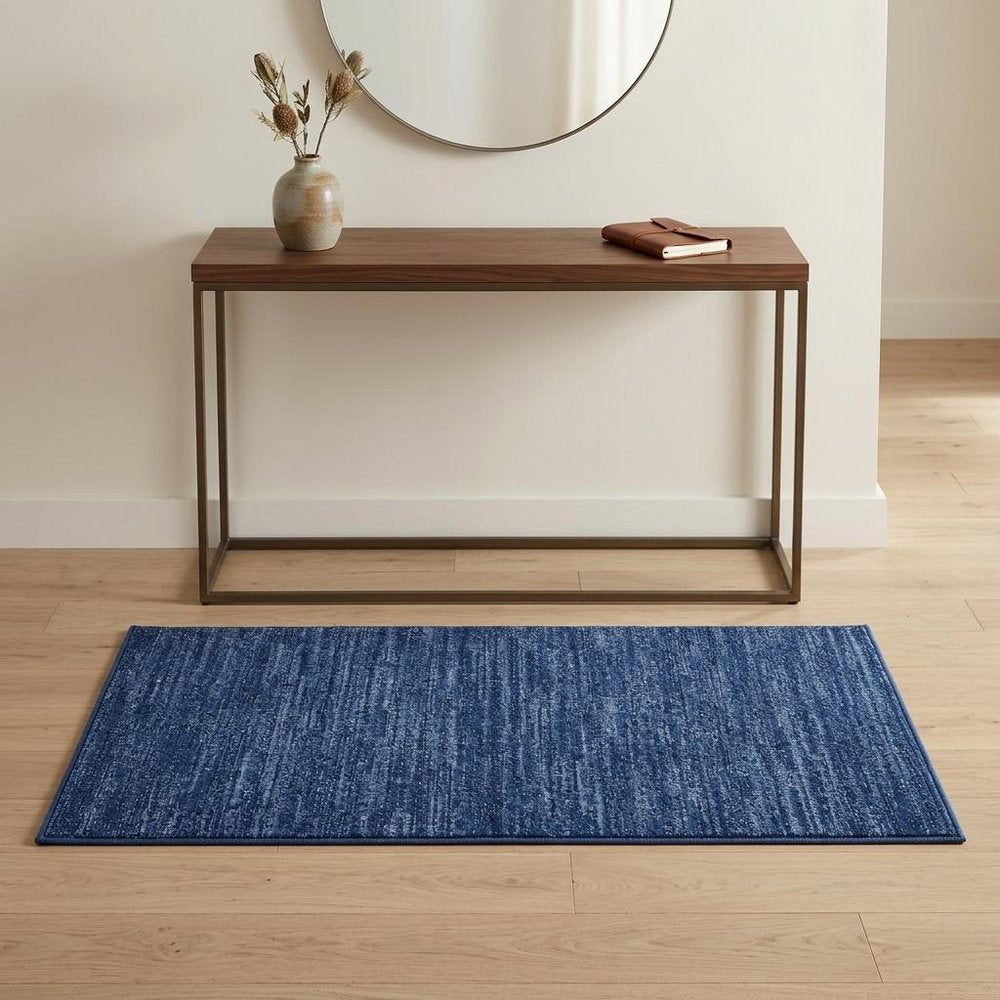 4' Runner Navy Blue Indoor Outdoor Runner Rug — view 12