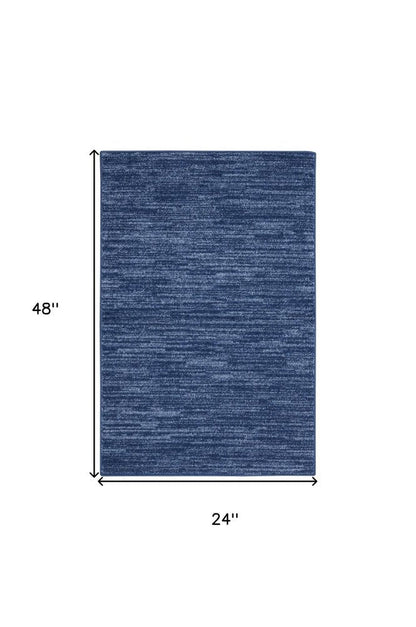 4' Runner Navy Blue Indoor Outdoor Runner Rug