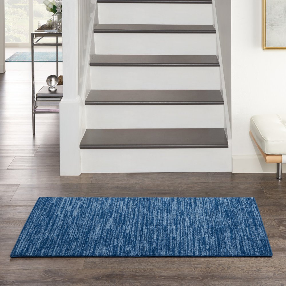 4' Runner Navy Blue Indoor Outdoor Runner Rug — view 6