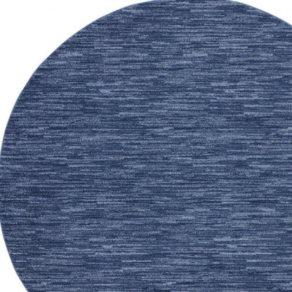 6' X 6' Blue Round Indoor Outdoor Area Rug HomeRoots