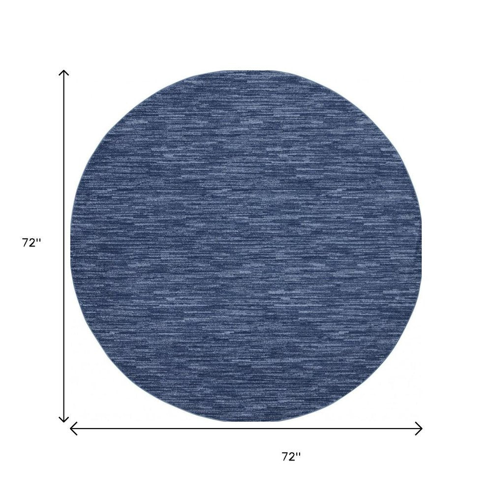 6' X 6' Blue Round Indoor Outdoor Area Rug — view 11