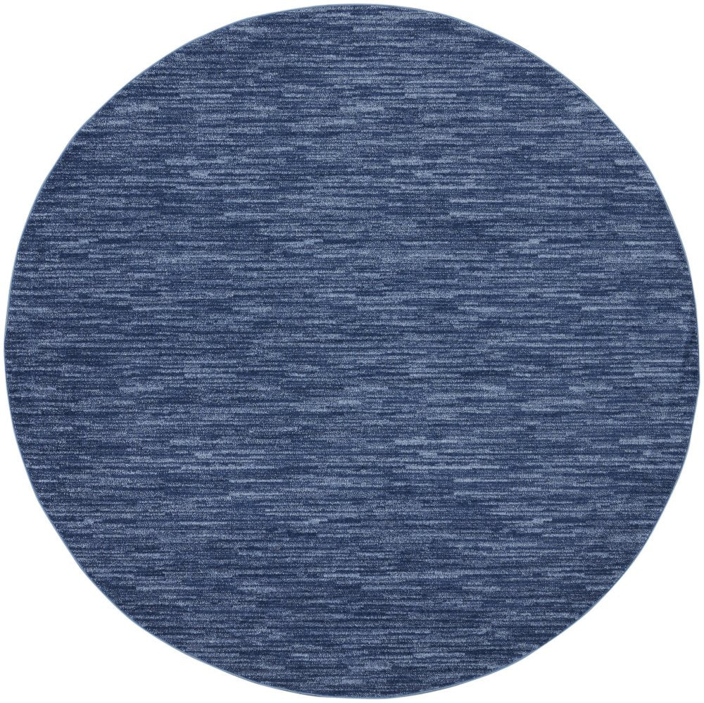 6' X 6' Blue Round Indoor Outdoor Area Rug — view 7