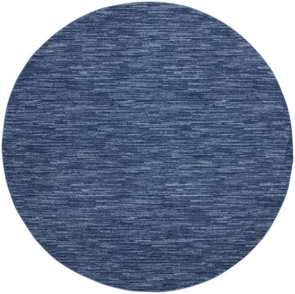 6' X 6' Blue Round Indoor Outdoor Area Rug HomeRoots