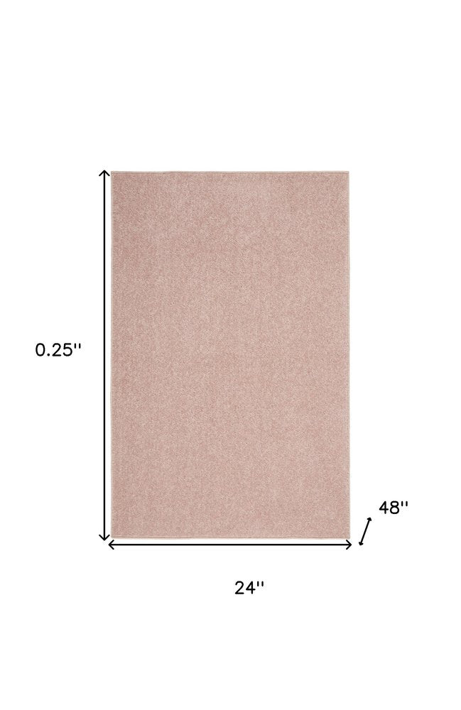 4' Runner Pink Indoor Outdoor Runner Rug — view 1