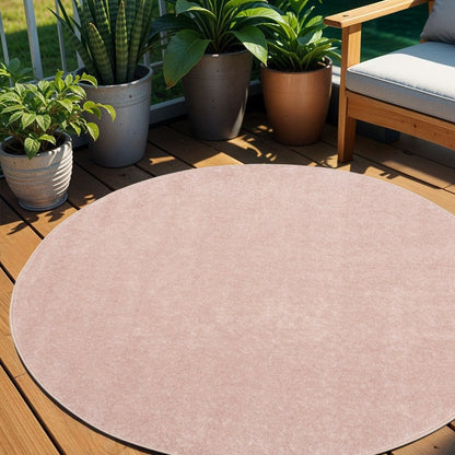 4' Pink Round Indoor Outdoor Area Rug HomeRoots