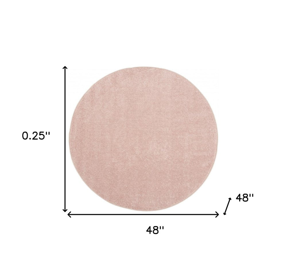 4' Pink Round Indoor Outdoor Area Rug — view 1