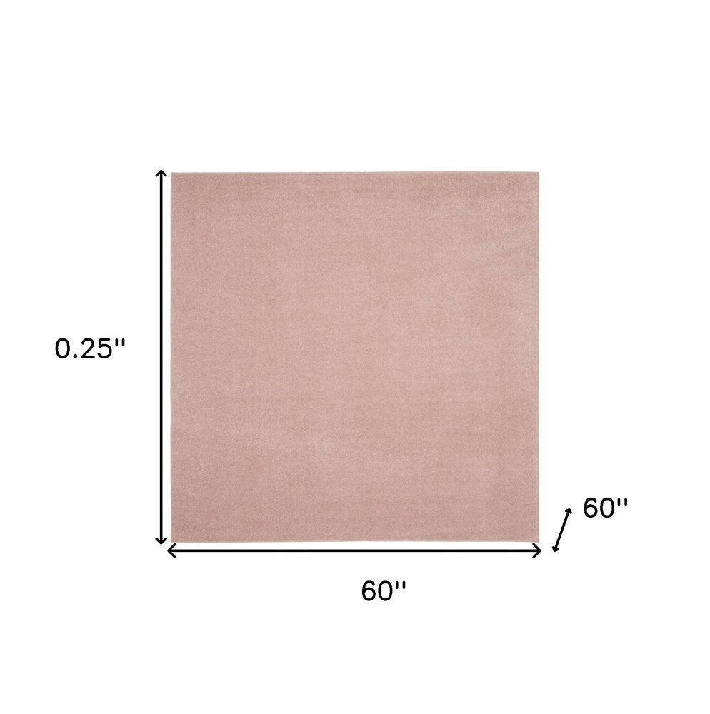 5' X 5' Pink Square Indoor Outdoor Area Rug — view 1