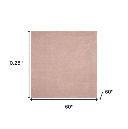 5' X 5' Pink Square Indoor Outdoor Area Rug HomeRoots
