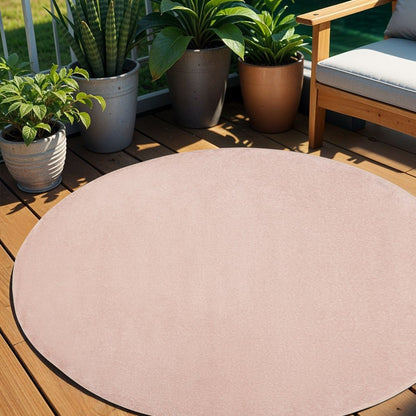 6' X 6' Pink Round Indoor Outdoor Area Rug HomeRoots
