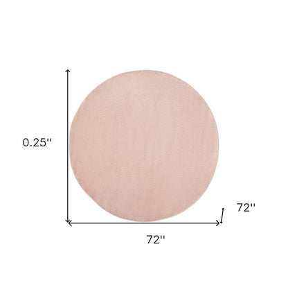 6' X 6' Pink Round Indoor Outdoor Area Rug HomeRoots