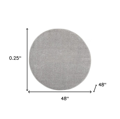 4' Gray Round Indoor Outdoor Area Rug HomeRoots