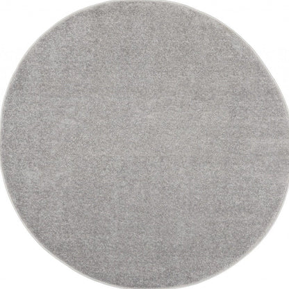 4' Gray Round Indoor Outdoor Area Rug HomeRoots