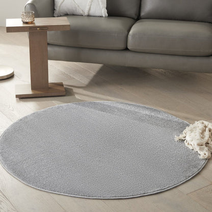 4' Gray Round Indoor Outdoor Area Rug HomeRoots