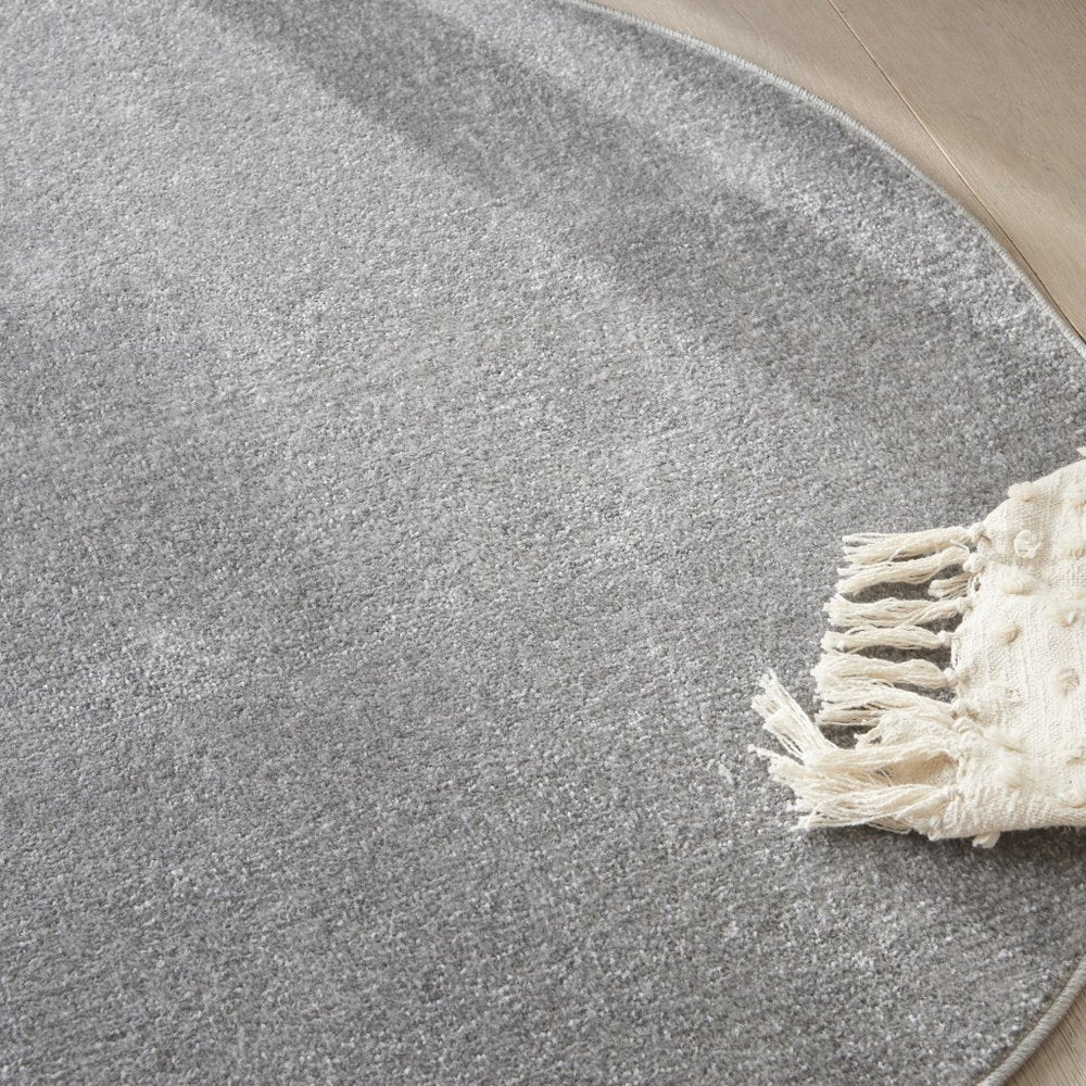 4' Gray Round Indoor Outdoor Area Rug — view 8