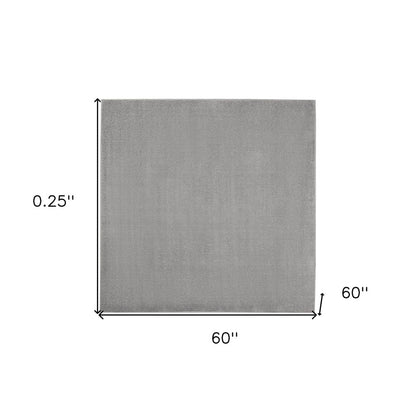 5' X 5' Gray Square Indoor Outdoor Area Rug HomeRoots