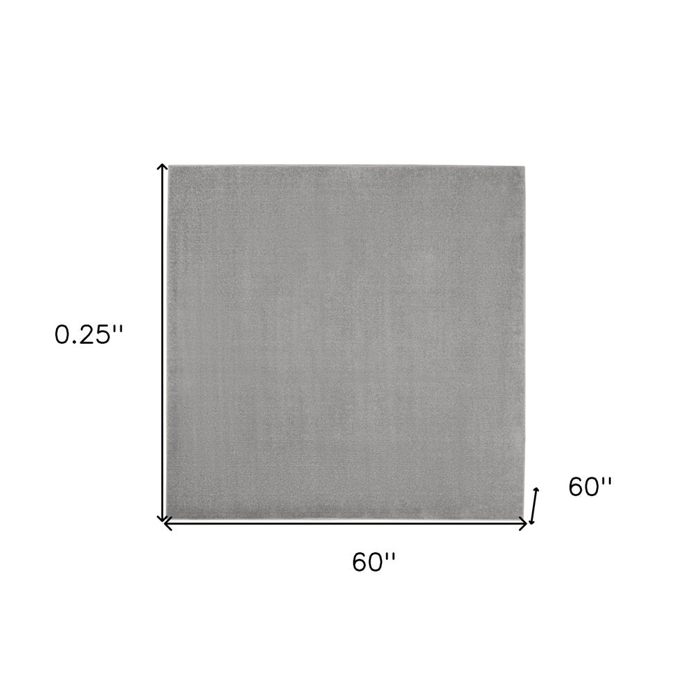 5' X 5' Gray Square Indoor Outdoor Area Rug HomeRoots