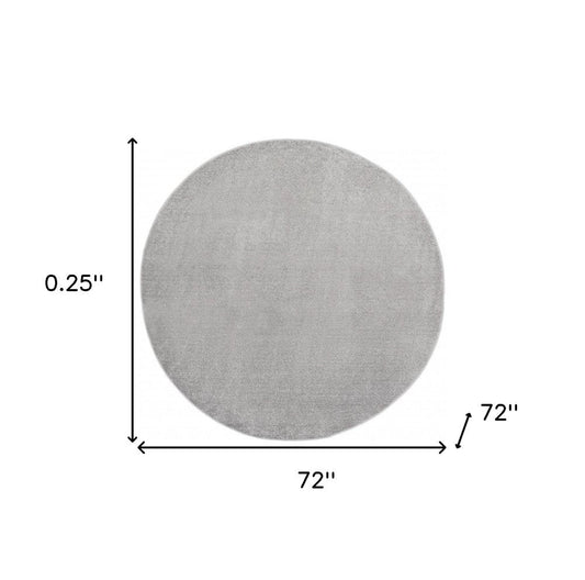 6' X 6' Gray Round Indoor Outdoor Area Rug