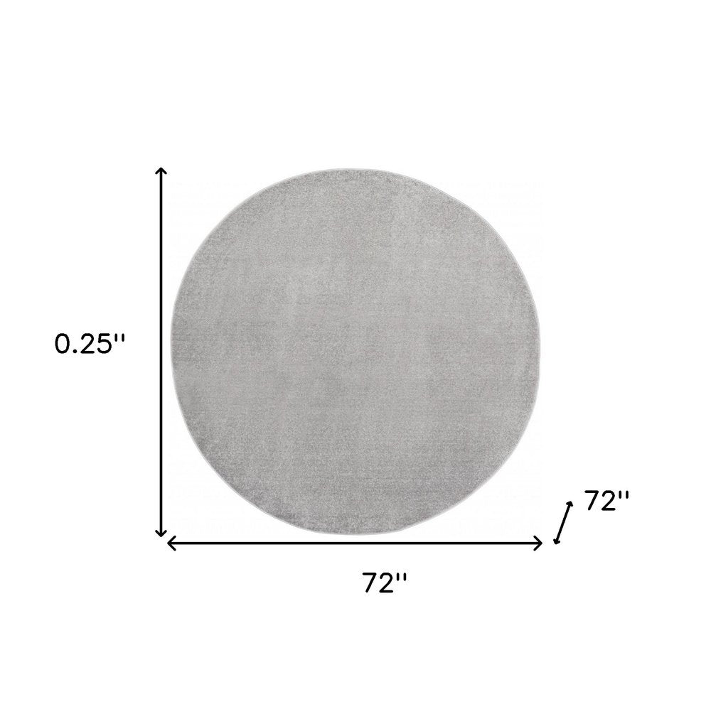 6' X 6' Gray Round Indoor Outdoor Area Rug — view 1